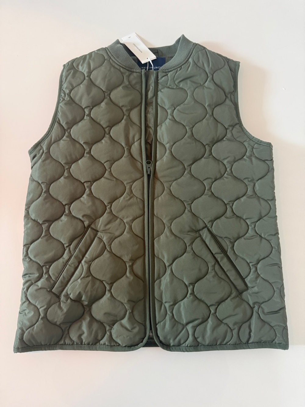 Janie and Jack Quilted Sage Green Bomber Vest